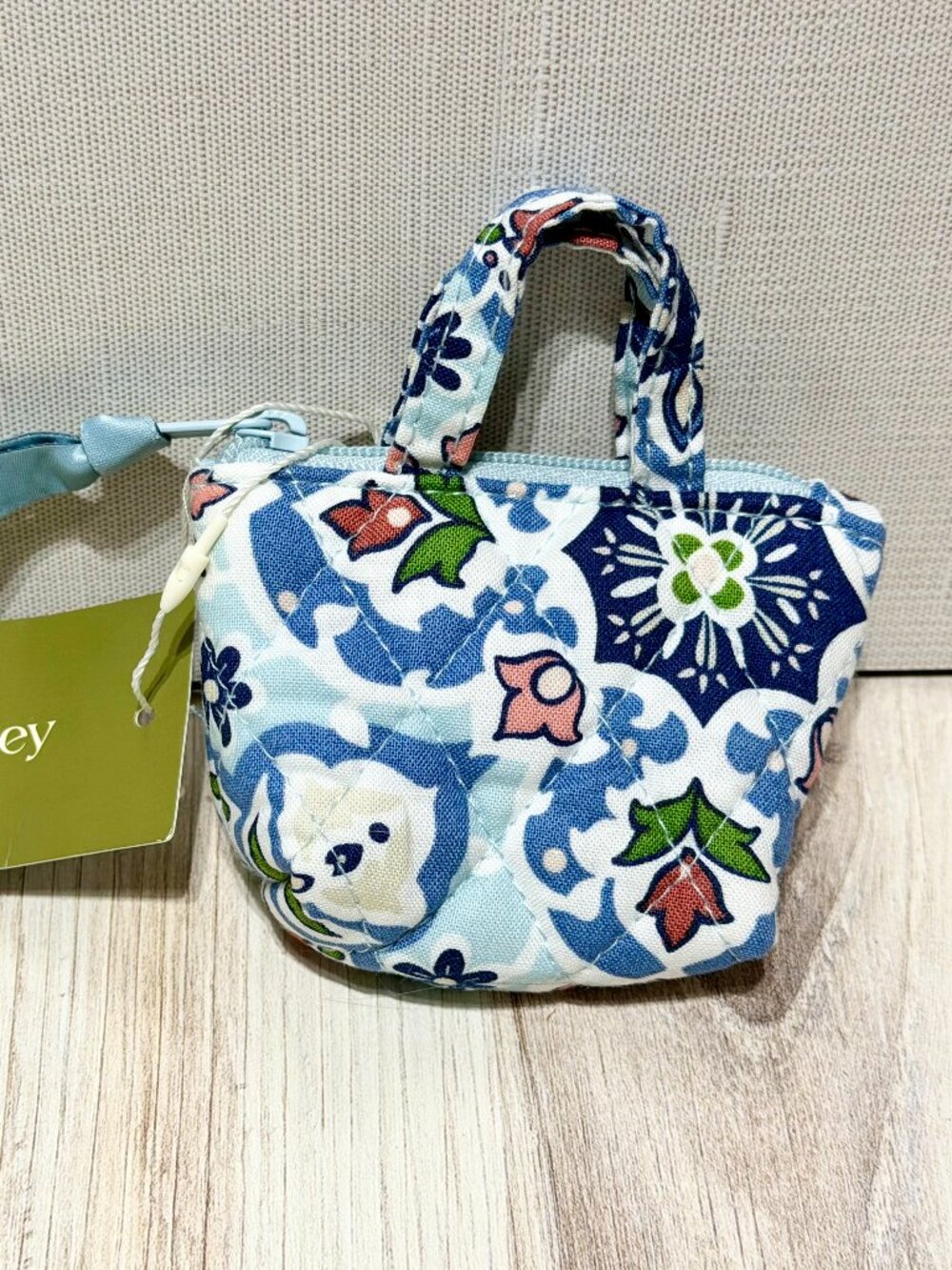 Vera Bradley Lisbon Sky Medallion Zipper Pouch Bag Charm
